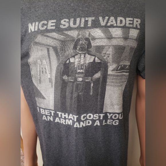 Gray Star Wars Darth Vader Fun Graphic T-Shirt- Sz M - Picture 5 of 8